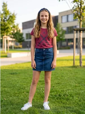 Dievčenské tričko s krátkym rukávom SAM 73 CAROLINE GT 554 TMAVO ružová