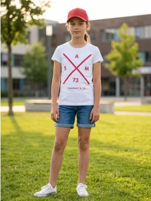 Dievčenské tričko s krátkym rukávom SAM 73 CAROLINE GT 554 biela