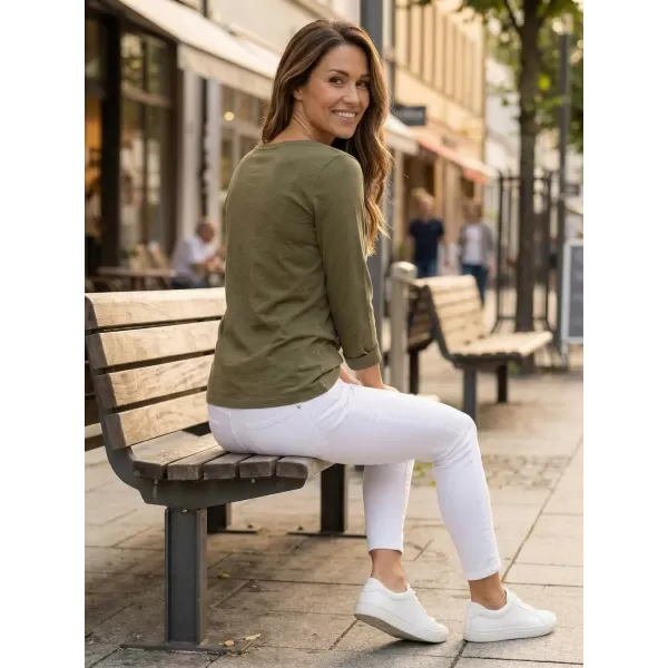  Dámske tričko s dlhým rukávom ALTISPORT CARRYOVER ALW112169 KAKI 
