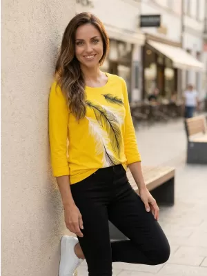 Dámske tričko s dlhým rukávom ALTISPORT CARRYOVER ALW112169 JANTÁROVÁ