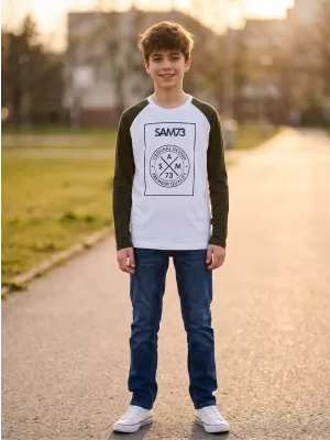 Chlapčenské tričko s dlhým rukávom SAM 73 JACK BT 553 biela
