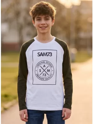 Chlapčenské tričko s dlhým rukávom SAM 73 JACK BT 553 biela