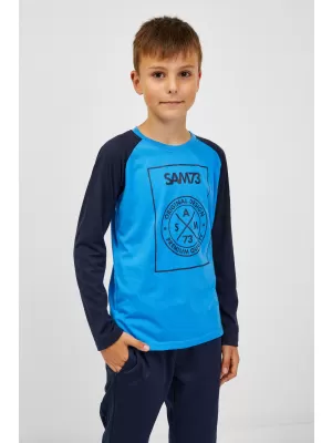 Chlapčenské tričko s dlhým rukávom SAM 73 JACK BT 553 JASNÁ modrá