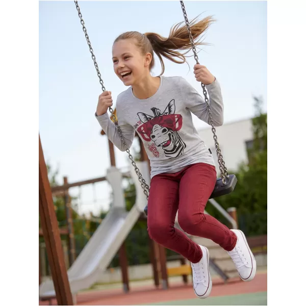  Dievčenské tričko s dlhým rukávom SAM 73 AGNES GT 555 SVETLO šedá 