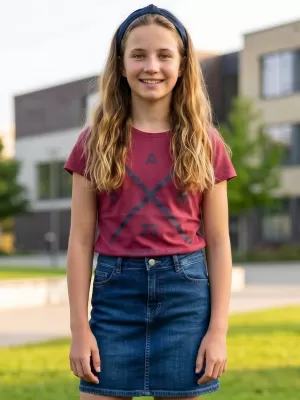 Dievčenské tričko s krátkym rukávom SAM 73 CAROLINE GT 554 TMAVO ružová