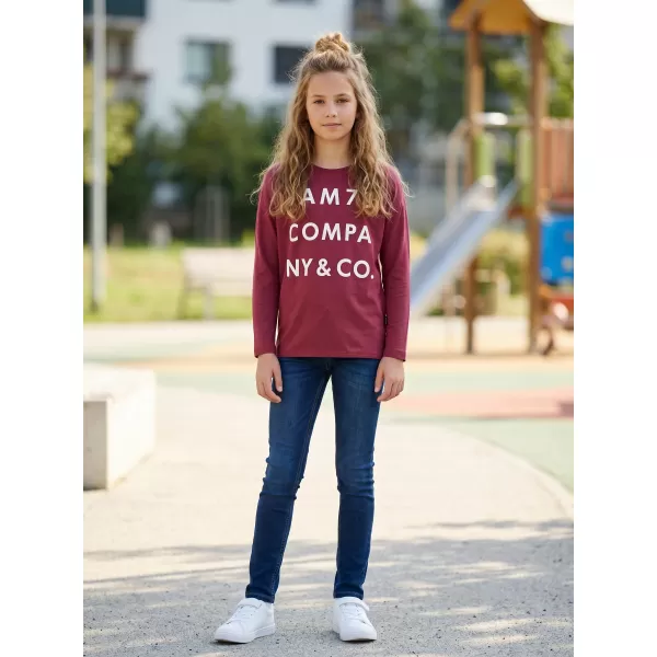  Dievčenské tričko s dlhým rukávom SAM 73 KAT GT 557 TMAVO ružová 