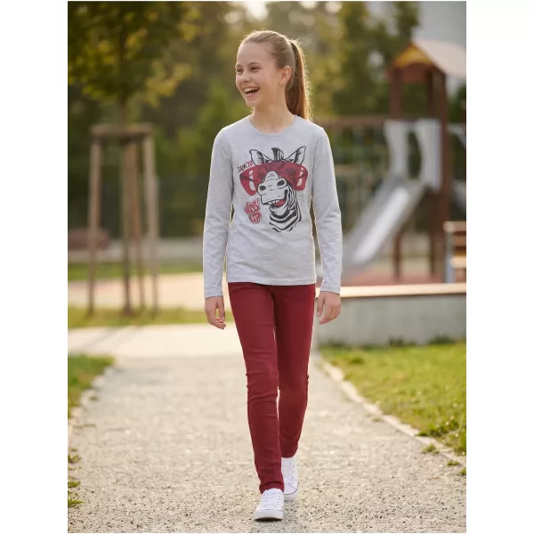  Dievčenské tričko s dlhým rukávom SAM 73 AGNES GT 555 SVETLO šedá 