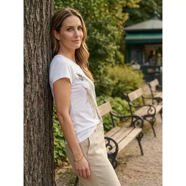 Dámske tričko ALTISPORT CARRYOVER ALW112122 BIELA/ZLATÁ 