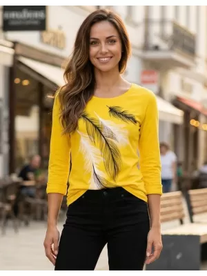 Dámske tričko s dlhým rukávom ALTISPORT CARRYOVER ALW112169 JANTÁROVÁ