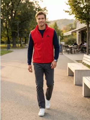 Pánska fleecová vesta ALTISPORT ALM006518 ČERVENÁ