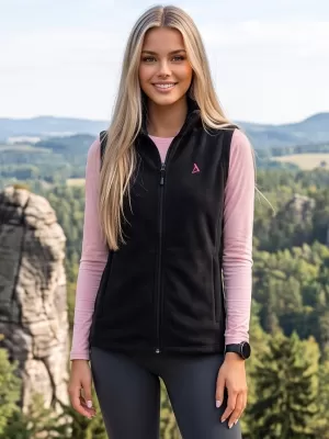 Dámska fleecová vesta ALTISPORT ALW002518 ČIERNORUŽOVÁ