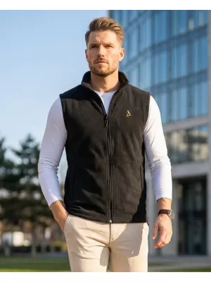 Pánska fleecová vesta ALTISPORT ALM002518 ČIERNOZLATÁ
