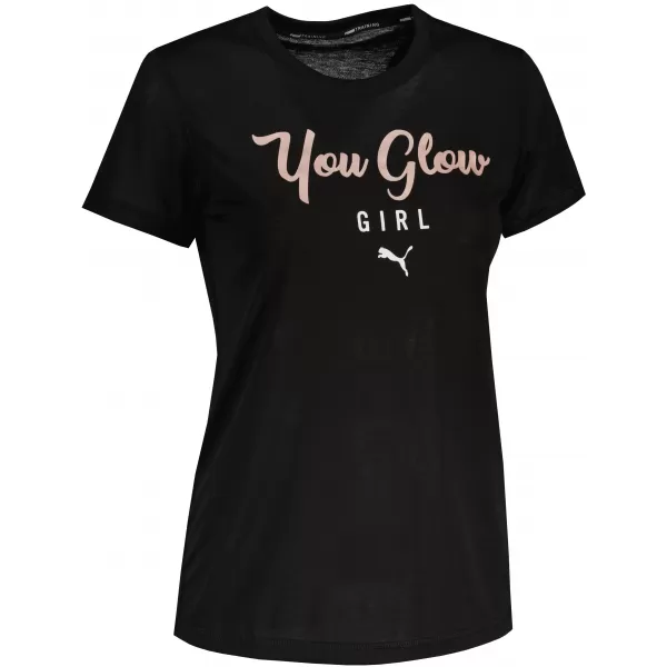  Dámske tričko PUMA PERFORMANCE SLOGAN SS TEE 520920-51 PUMA BLACK/Q4 