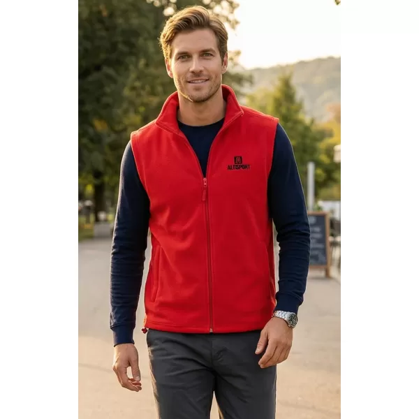  Pánska fleecová vesta ALTISPORT ALM006518 ČERVENÁ 