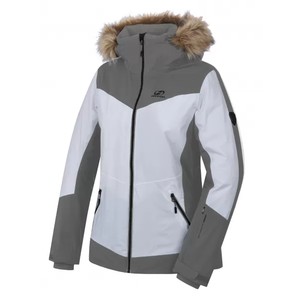 Dámska lyžiarska bunda HANNAH CANNA BRIGHT WHITE/FROST GRAY 