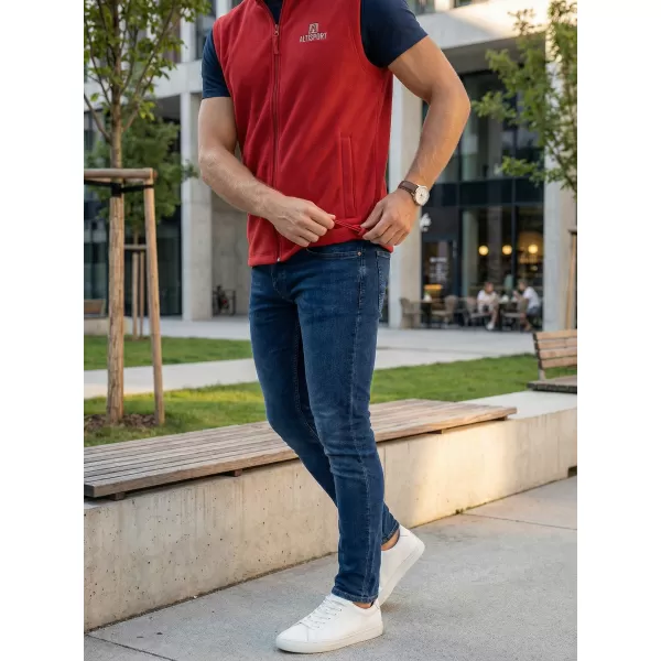  Pánska fleecová vesta ALTISPORT ALM006518 VÍNOVÁ 