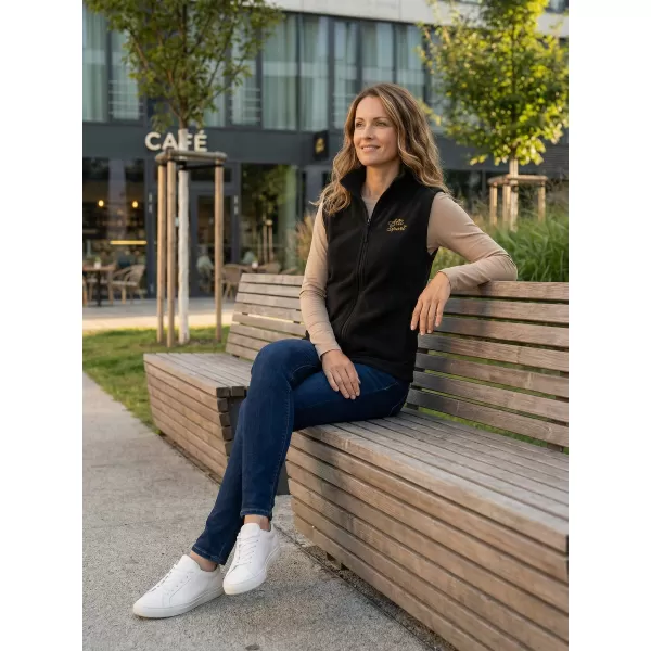  Dámska fleecová vesta ALTISPORT ALW056518 ČIERNOZLATÁ 