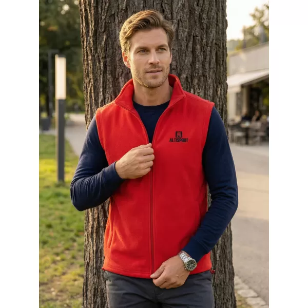  Pánska fleecová vesta ALTISPORT ALM006518 ČERVENÁ 
