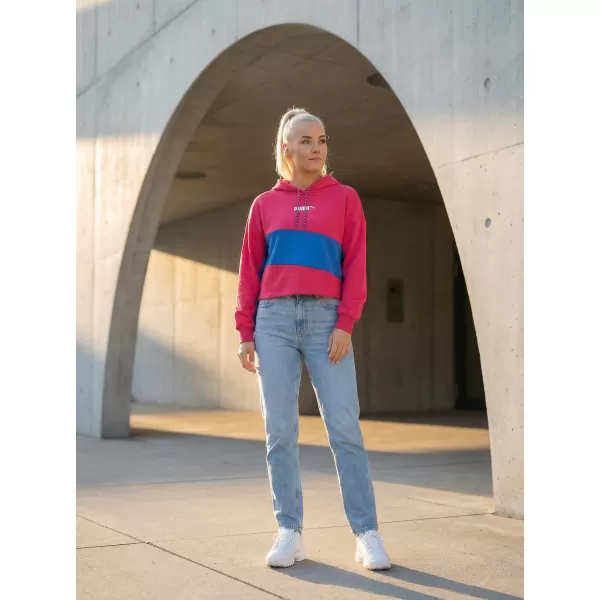  Dámska crop top mikina PUMA INTL HOODIE TR 531649-14 BEETROOT PURPLE 