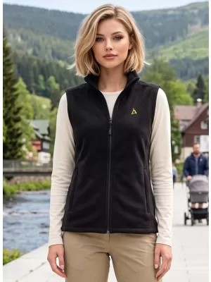 Dámska fleecová vesta ALTISPORT ALW002518 ČIERNOZLATÁ