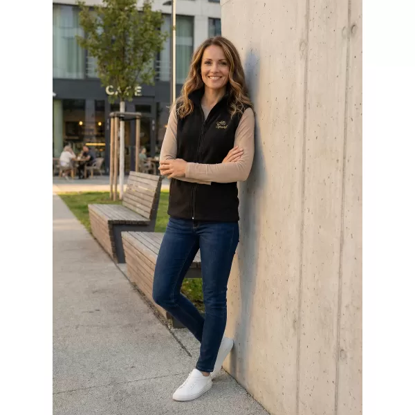  Dámska fleecová vesta ALTISPORT ALW056518 ČIERNOZLATÁ 