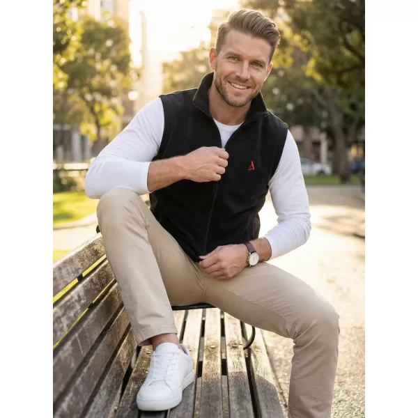  Pánska fleecová vesta ALTISPORT ALM002518 ČIERNOČERVENÁ 