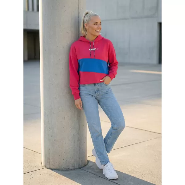  Dámska crop top mikina PUMA INTL HOODIE TR 531649-14 BEETROOT PURPLE 