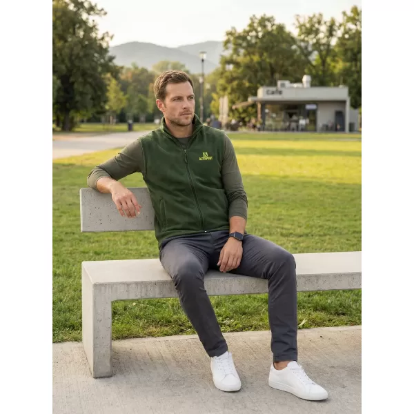  Pánska fleecová vesta ALTISPORT ALM006518 FĽAŠKOVO ZELENÁ 