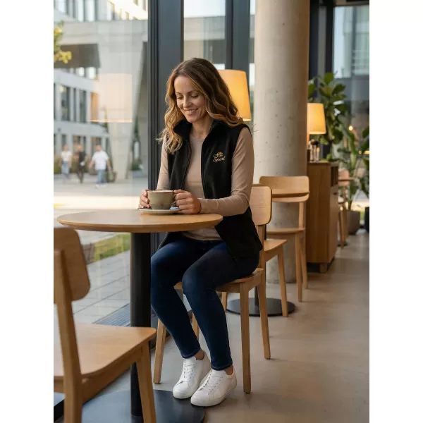  Dámska fleecová vesta ALTISPORT ALW056518 ČIERNOZLATÁ 