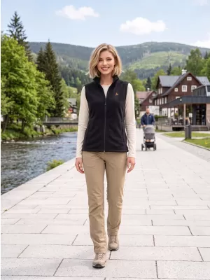 Dámska fleecová vesta ALTISPORT ALW002518 ČIERNOZLATÁ