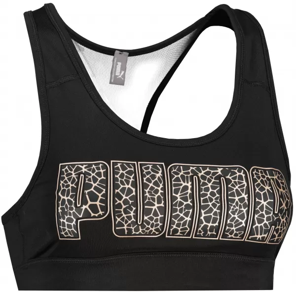  Dámska športová podprsenka PUMA MID IMPACT 4KEEPS BRA 520304-99 PUMA BLACK/METALLIC 
