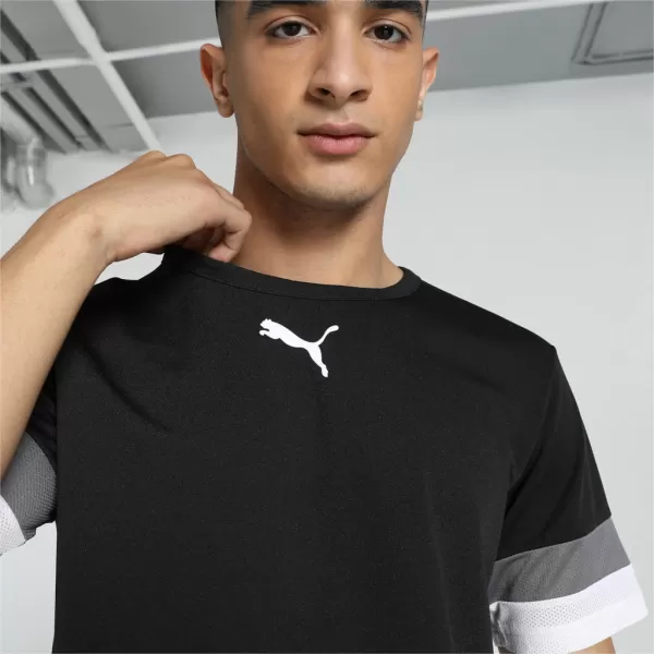  Pánske funkčné tričko PUMA TEAMRISE JERSEY 704932-03 PUMA BLACK/SMOKED PEARL/PUMA WHITE 