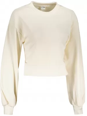 Dámska crop top mikina PUMA CLASSICS PUFF SLEEVE CREW 531616-73 SLONOVINOVÁ ŽIARA