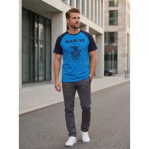  Pánske tričko s krátkym rukávom SAM 73 JORDAN MT 805 JASNE MODRÁ 