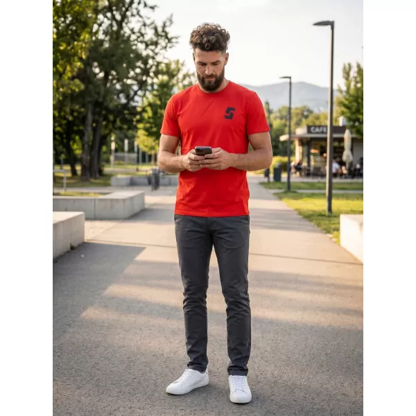  Pánske tričko s krátkym rukávom SAM 73 DOUGALL MT 801 ČERVENÁ 