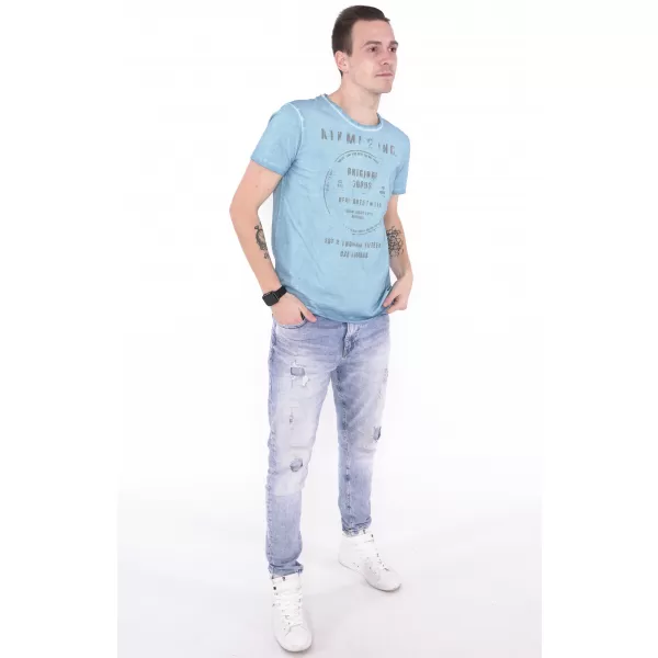  Pánske tričko KIXMI NAVIN MODRÁ 