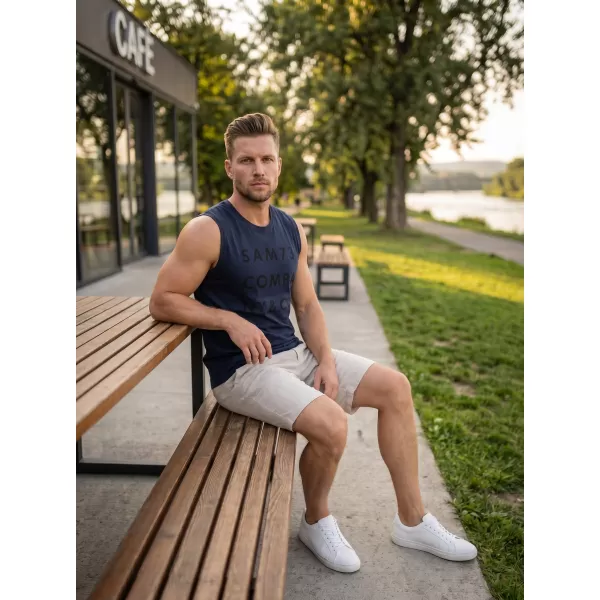  Pánske tielko SAM 73 EDGAR MT 787 TMAVO modrá 