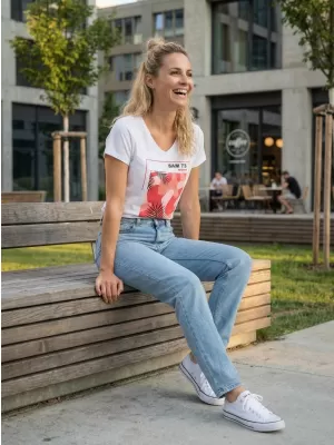 Dámske tričko s krátkym rukávom SAM 73 ILDA WT 855 biela