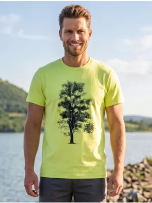 Pánske tričko s krátkym rukávom SAM 73 JAMES MT 790 SVETLO ŽLTÁ