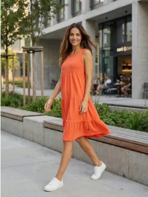 Dámske šaty SAM 73 CHANTAL WZ 810 SVETLO oranžová