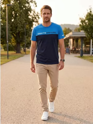 Pánske tričko s krátkym rukávom SAM 73 MALCOLM MT 800 JASNE modrá