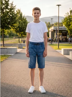 Chlapčenské šortky SAM 73 VICTOR BS 536 SVETLÁ DENIM