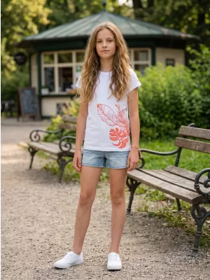 Dievčenské tričko s krátkym rukávom SAM 73 STEPHANIE GT 562 biela