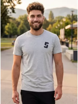 Pánske tričko s krátkym rukávom SAM 73 DOUGALL MT 801 SVETLO šedá