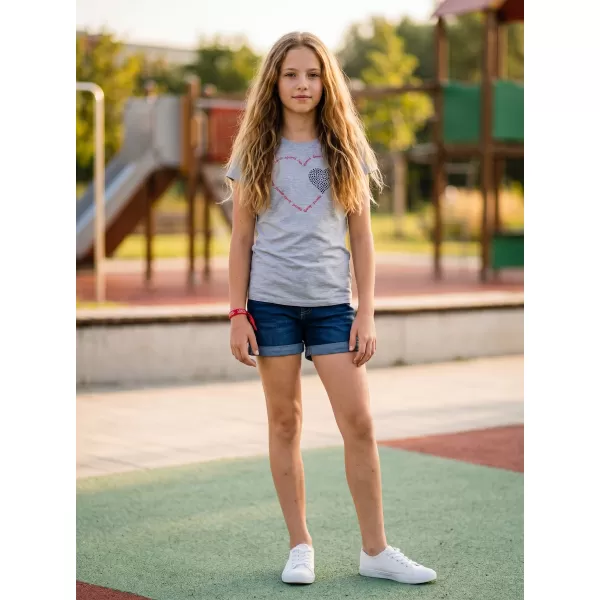  Dievčenské tričko s krátkym rukávom SAM 73 ALAINA GT 564 SVETLO šedá 