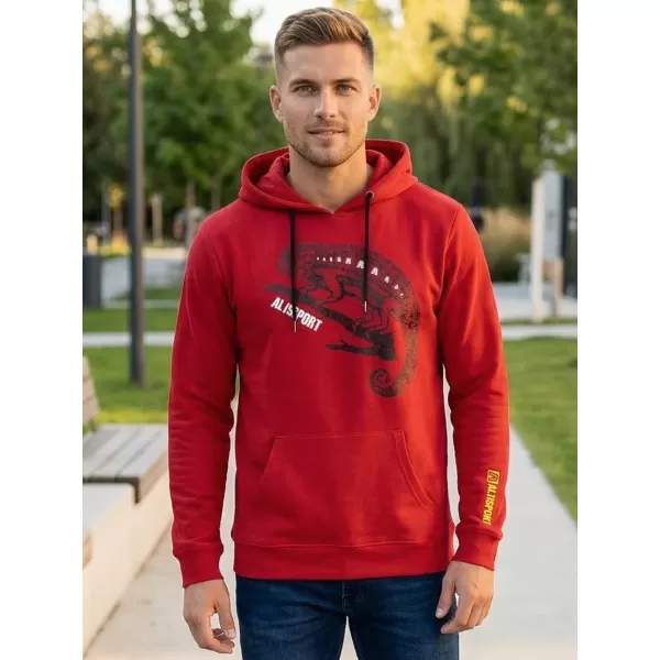  Pánska mikina ALTISPORT ALM017AL304 ČERVENÁ 
