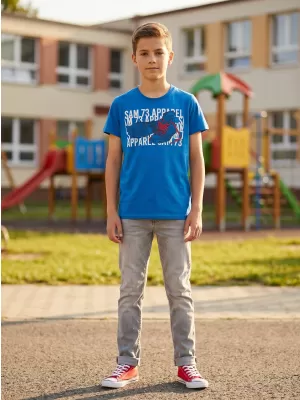 Chlapčenské tričko s krátkym rukávom SAM 73 PETER BT 562 JASNE modrá