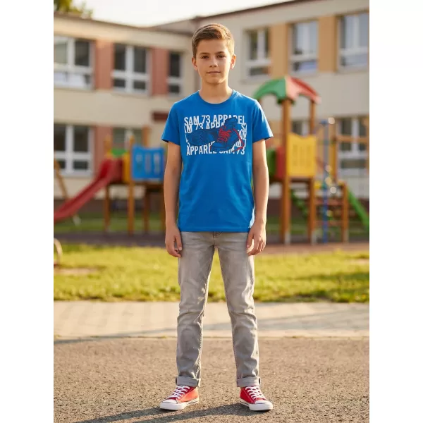  Chlapčenské tričko s krátkym rukávom SAM 73 PETER BT 562 JASNE modrá 