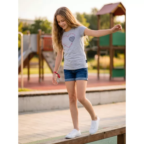  Dievčenské tričko s krátkym rukávom SAM 73 ALAINA GT 564 SVETLO šedá 
