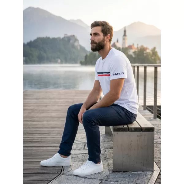  Pánske tričko s krátkym rukávom SAM 73 LARRY MT 803 biela 
